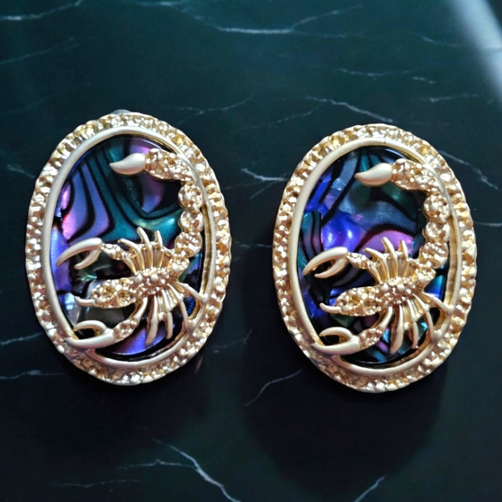 Scorpion Abalone Earrings - Picture 1 of 2